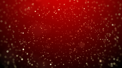 Snow Star Christmas Background On Red Background, Christmas Background. Abstract Bokeh Background.