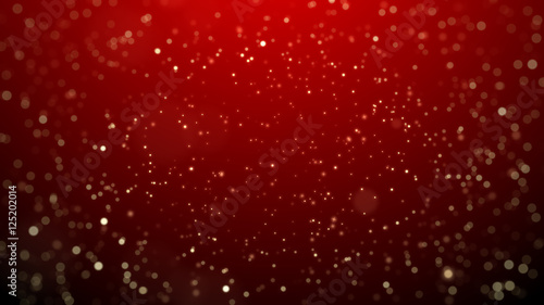 Snow Star Christmas Background On Red Background, Christmas Background. Abstract Bokeh Background.