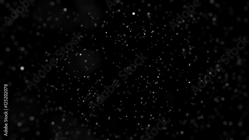 Snow Star Christmas Background On Black Background  Christmas Background. Abstract Bokeh Background.