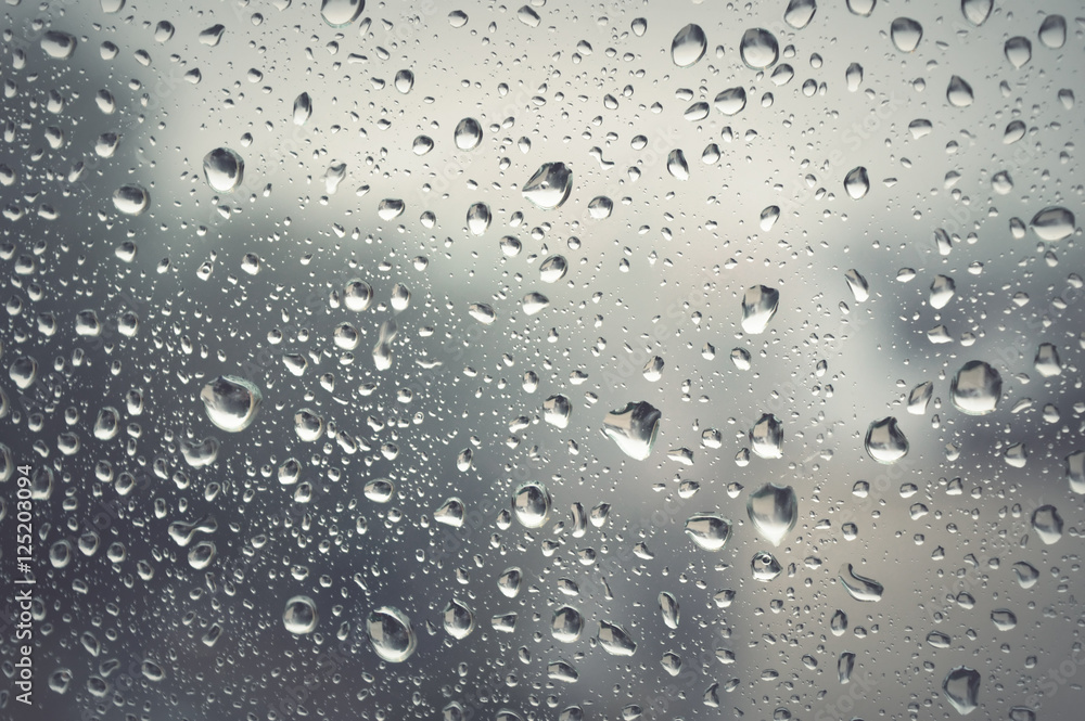 Drops of rain on the window