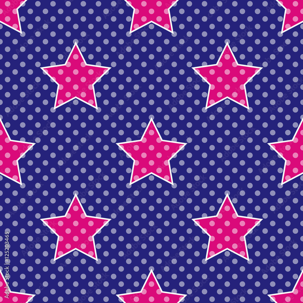 Pop Art Stars, Seamless pattern inspired by 60's style and comics Pop Art Stars, Seamless pattern inspired by 60's style and comics