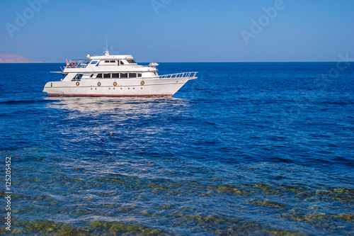 Beautiful white yacht in Red sea, Sharm el Sheikh, Egypt © Rostislav Ageev