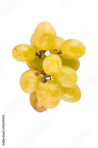 Bunch of white grapes. On white, isolated background.