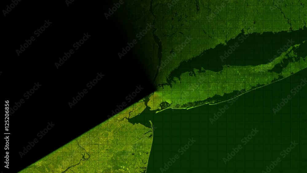 Camera zoom on New york radar map (Elements of this image furnished by