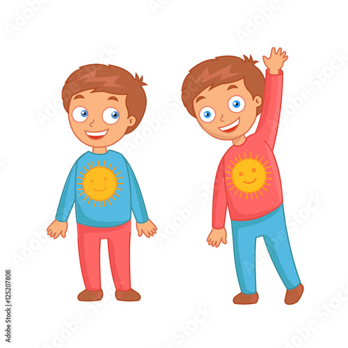 Cute little smiling boys twins