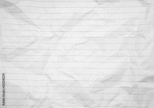 Fototapeta Naklejka Na Ścianę i Meble -  Lined crumpled white paper background image photo