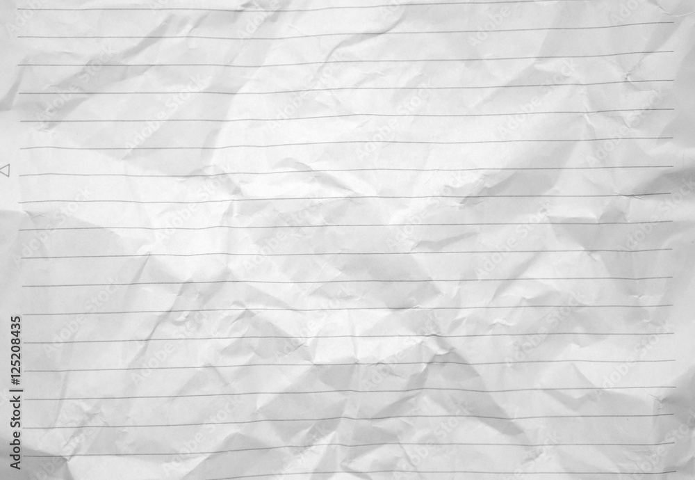 Lined crumpled white paper background image photo Lined crumpled white paper background image photo