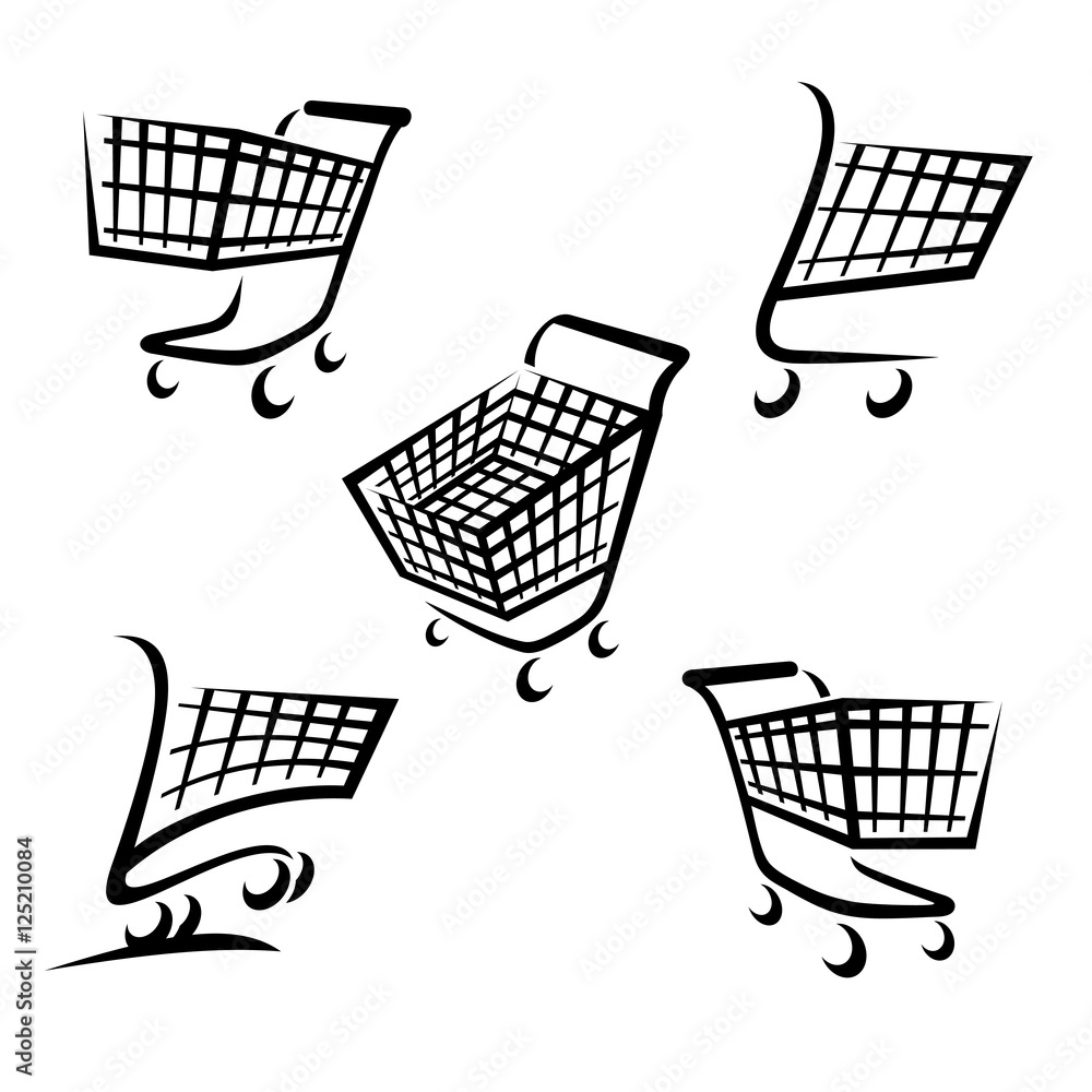 Shopping cart set. Vector Shopping cart set. Vector