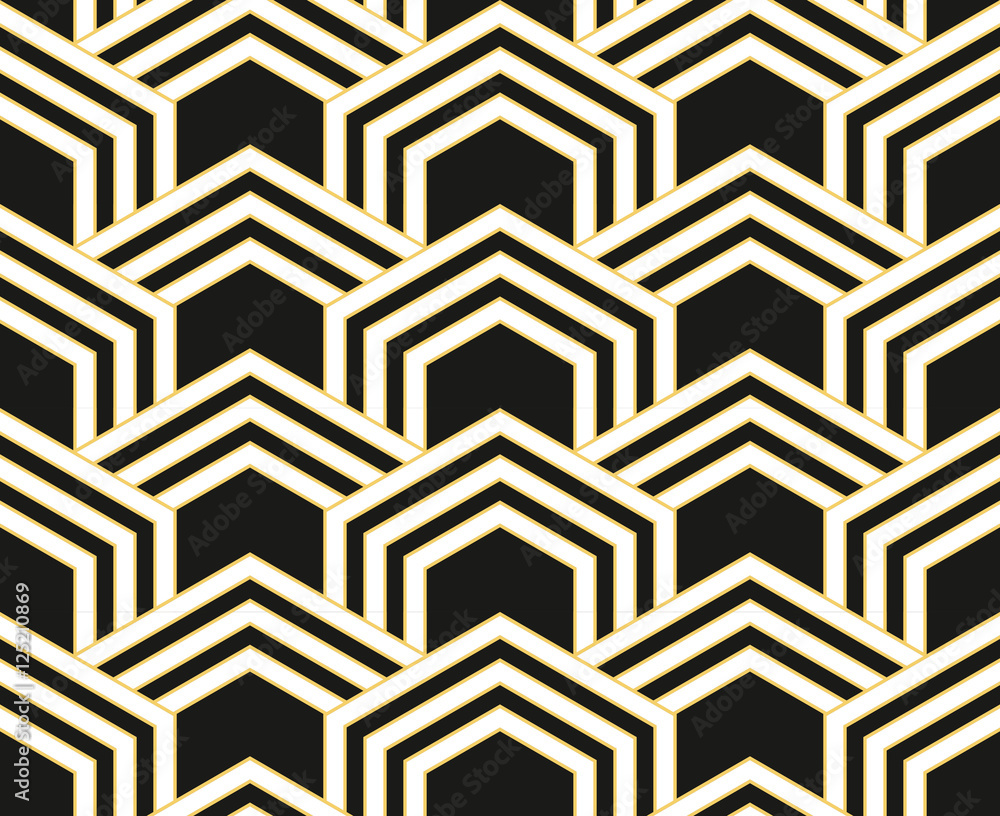 Art Deco seamless vintage wallpaper pattern. Geometric decorativ