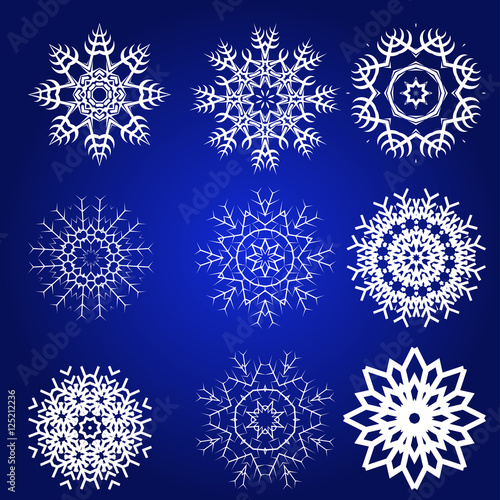 Decorative Snowflakes Vector Set