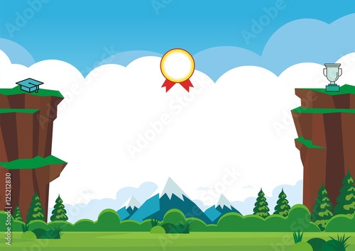 Blank Kid Diploma with Natural Scenery Background