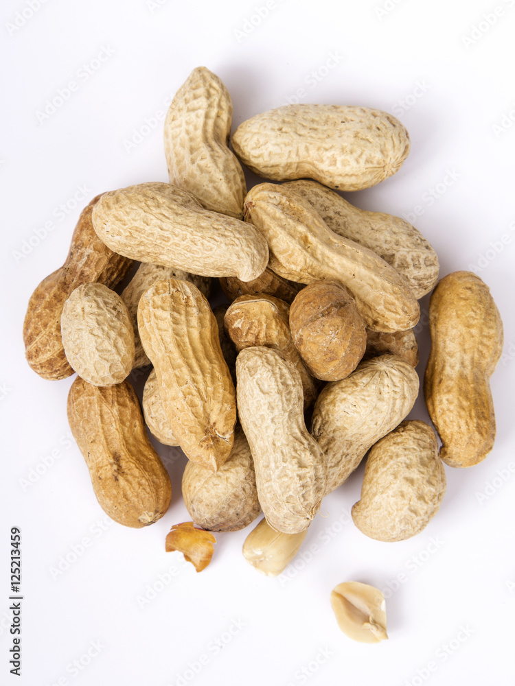 peanuts on a white background peanuts on a white background