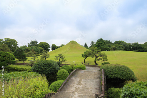 Suizenji Garden (Suizenji Jojuen) before earthquake in Kumamoto. photo