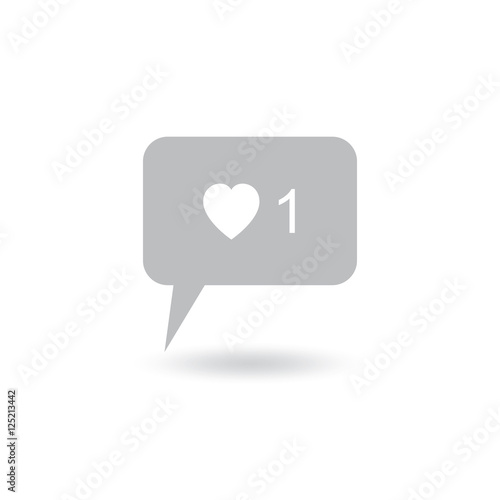 Like notification icon vector isolated on white background, love symbol for your design, website, logo, application, UI. © rawstudios