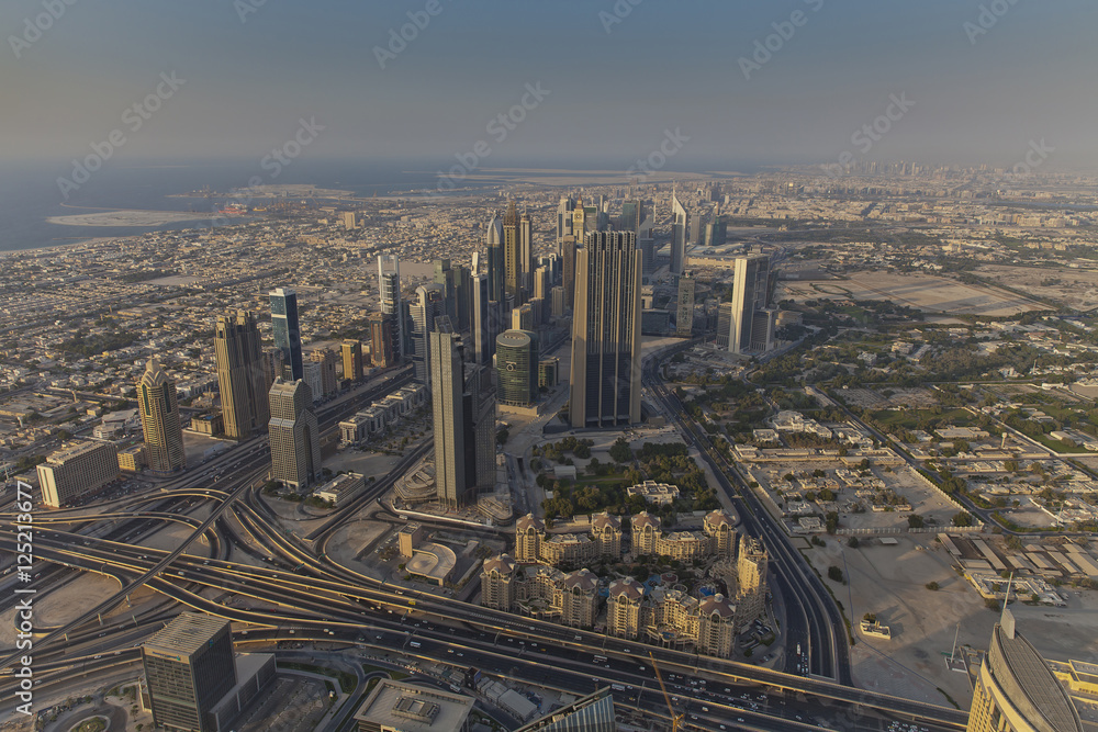 Dubai infrastructure. Aerial view.
