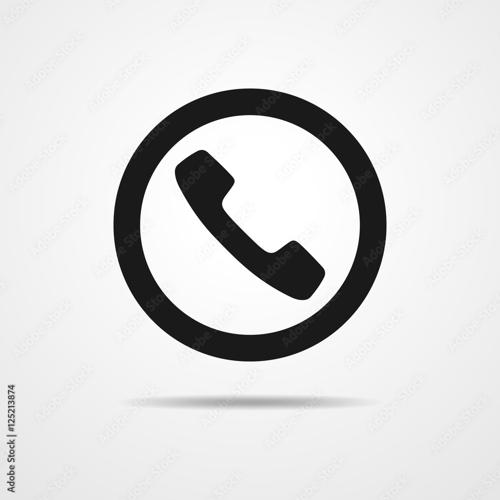Black handset icon. Vector illustration. Black handset icon. Vector illustration.