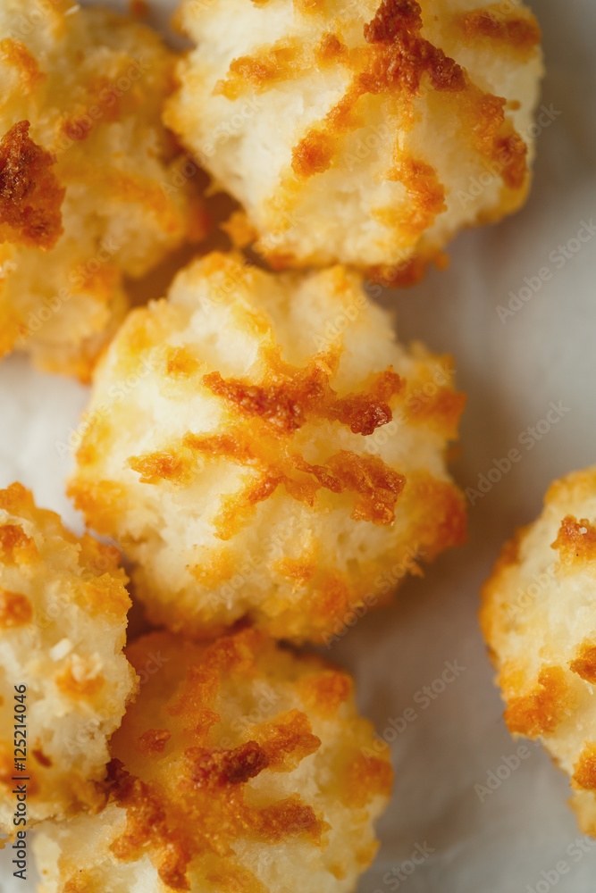Fresh baked little coconut cookies