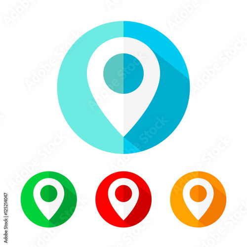 Free Download Set of colored map marker icons. Vector illustration. - GFXLoad