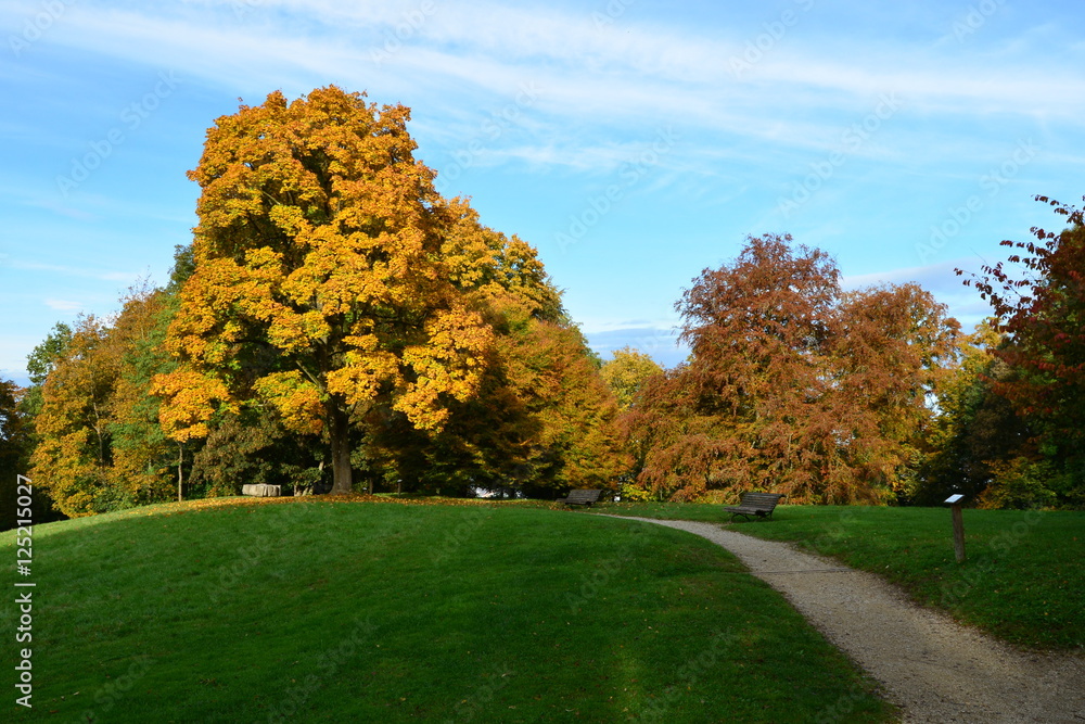 Hofgarten im Herbst Burg Trausnitz
