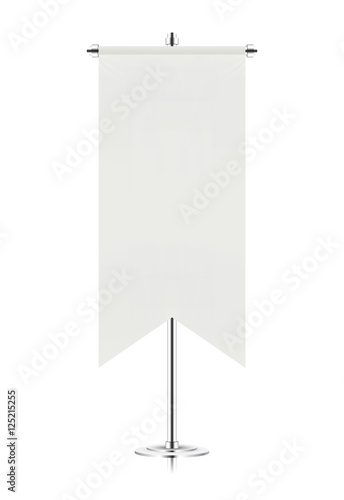 vector realistic table desk flag. pennant style flag. vector desk flag mockup isolated on white background