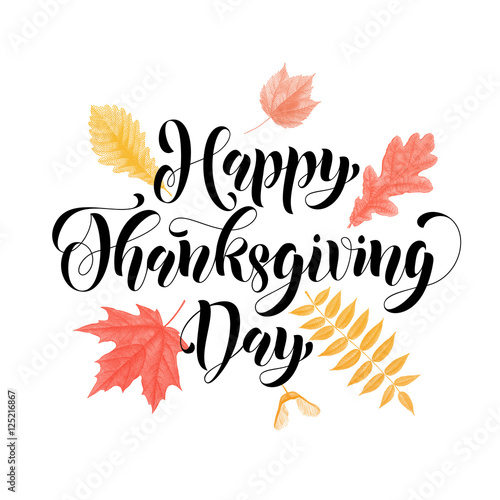 Happy Thanksgiving Day greeting card vector poster