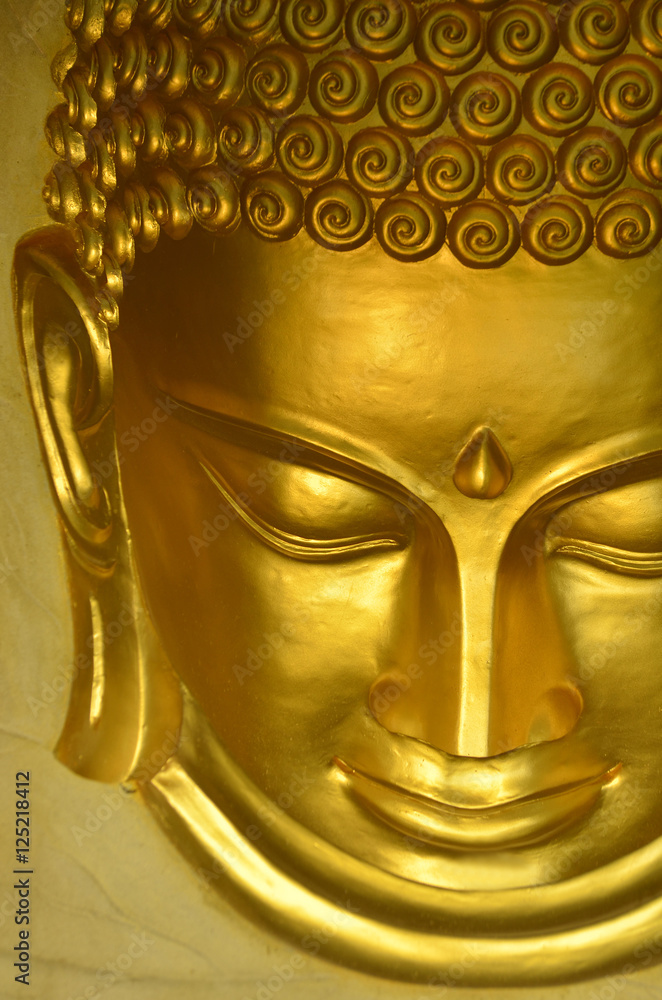 Head of golden Buddha at Wat Khao Wong , Saraburi Province, Thai