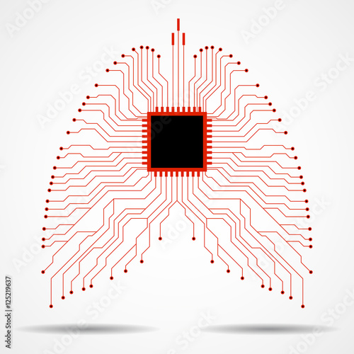 Abstract human lung, technology background, vector illustration eps 10