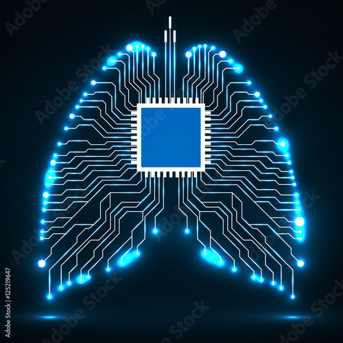 Abstract human lung, technology background, vector illustration eps 10