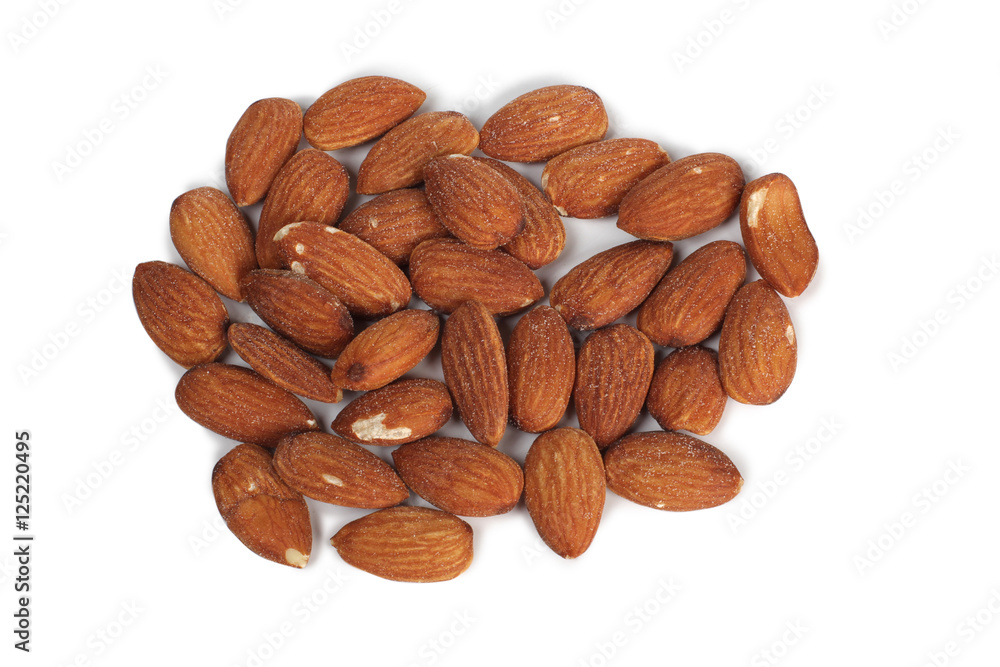 Cooked salt nuts on a white background Cooked salt nuts on a white background