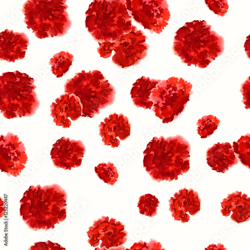 Carnation Red watercolor pattern