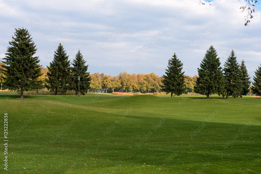 Park with a golf course