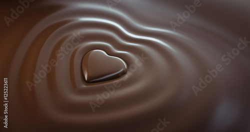 Schokoladen-Herz mit Wellen photo