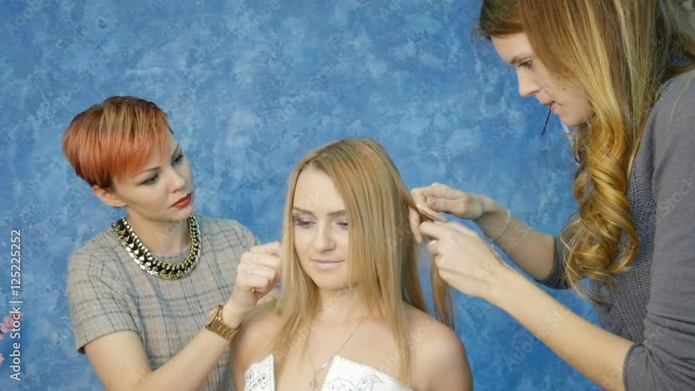 Make-up artist and stylist make the image of the elven princess. Make-up artist and stylist make the image of the elven princess.