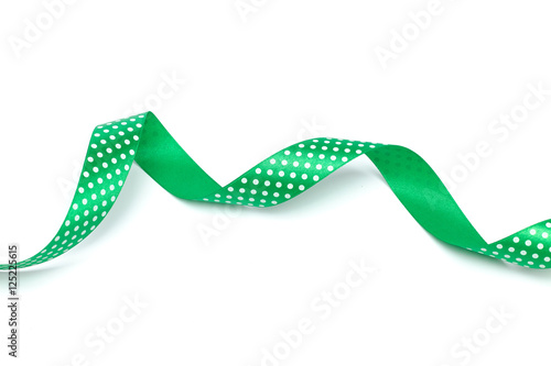 a green ribbon isolated on white background