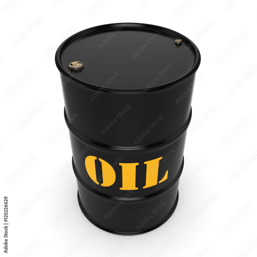 3D rendering Black oil barrel 3D rendering Black oil barrel