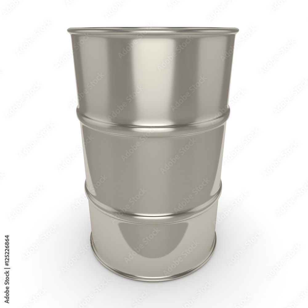 3D rendering Shiny chrome barrel 3D rendering Shiny chrome barrel