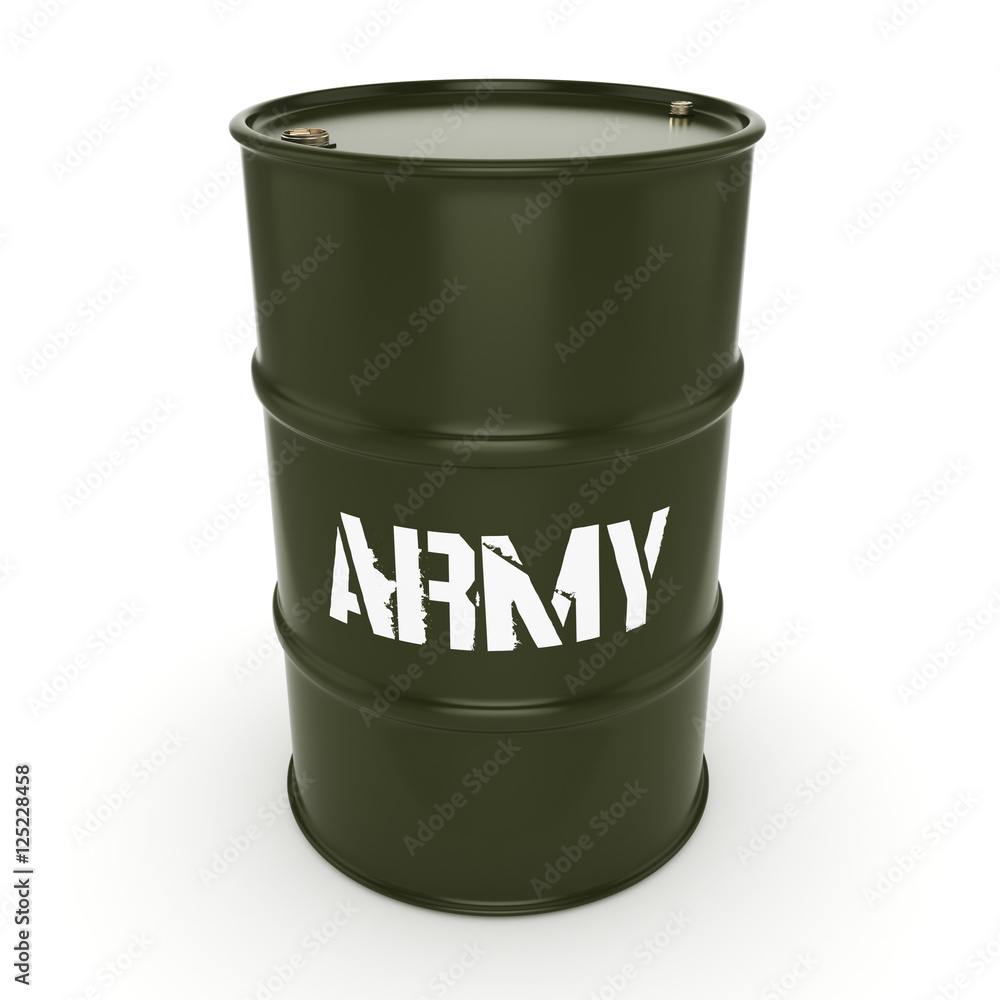 3D rendering army barrel 3D rendering army barrel