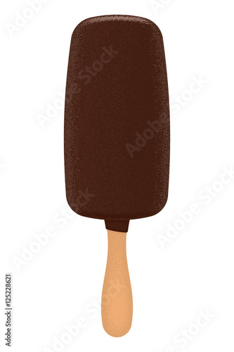 Illustration of chocolate ice cream. Isolated on white
