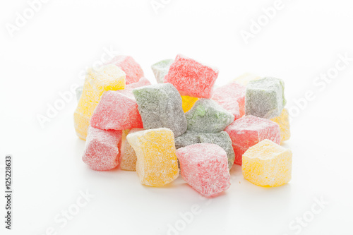 Tasty Turkish delight isolated on white