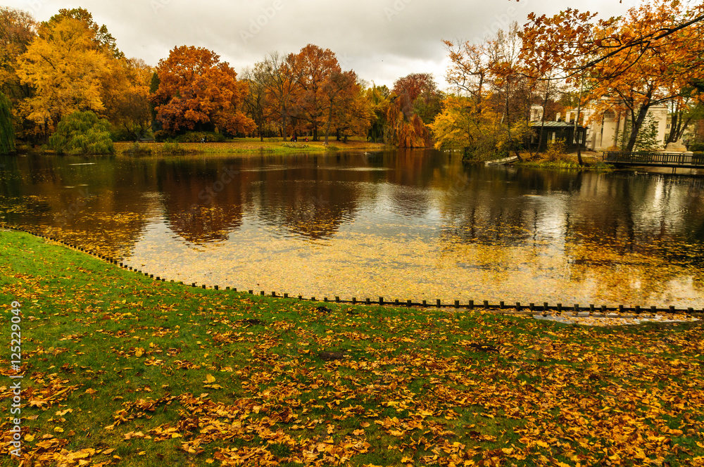 Obraz premium Autumn in Royal Lazienki in Warsaw