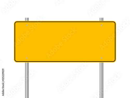 Blank yellow road sign