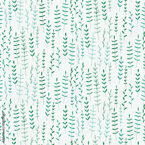 Seamless pattern with flowers and leafs