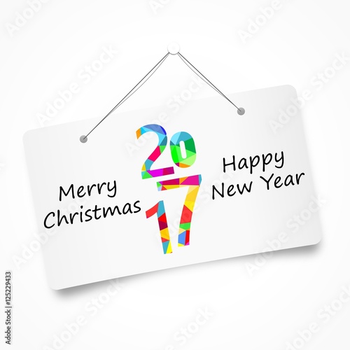 2017 merry christmas and  happy new year pannel
