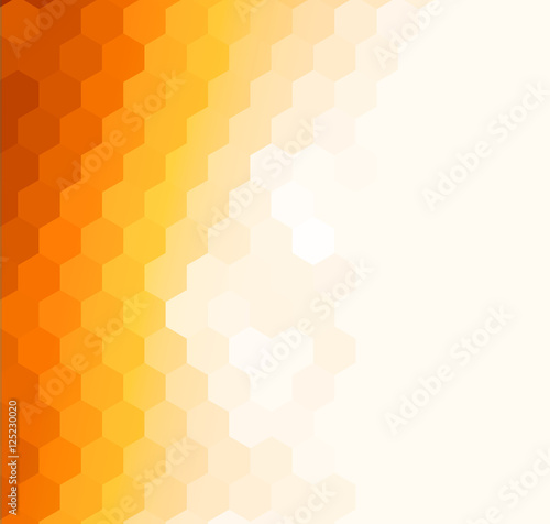 Abstract orange sunny background, vector mosaic design.