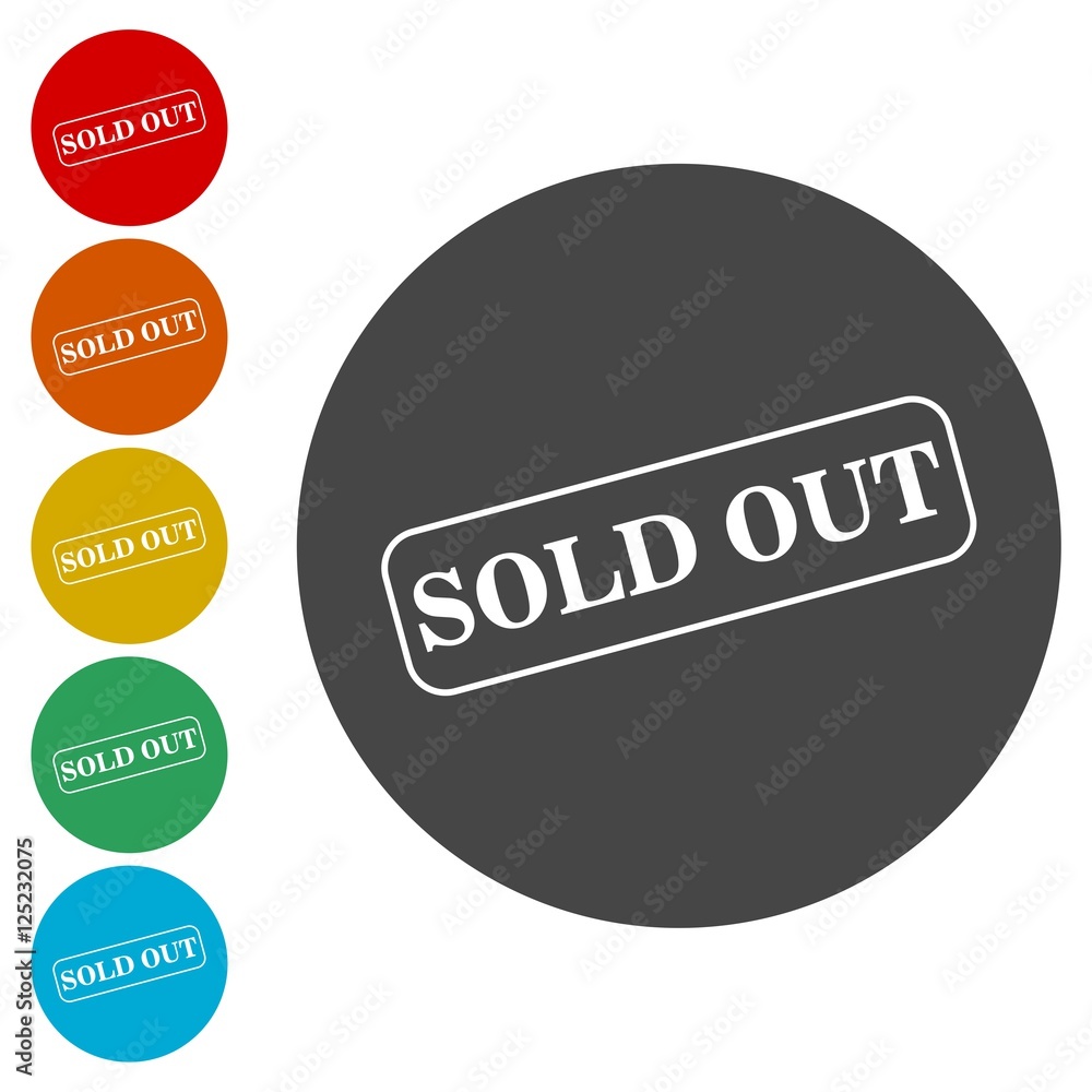 Sold Out icon vector over a white background Sold Out icon vector over a white background