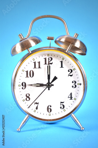 Blue background on alarm clock