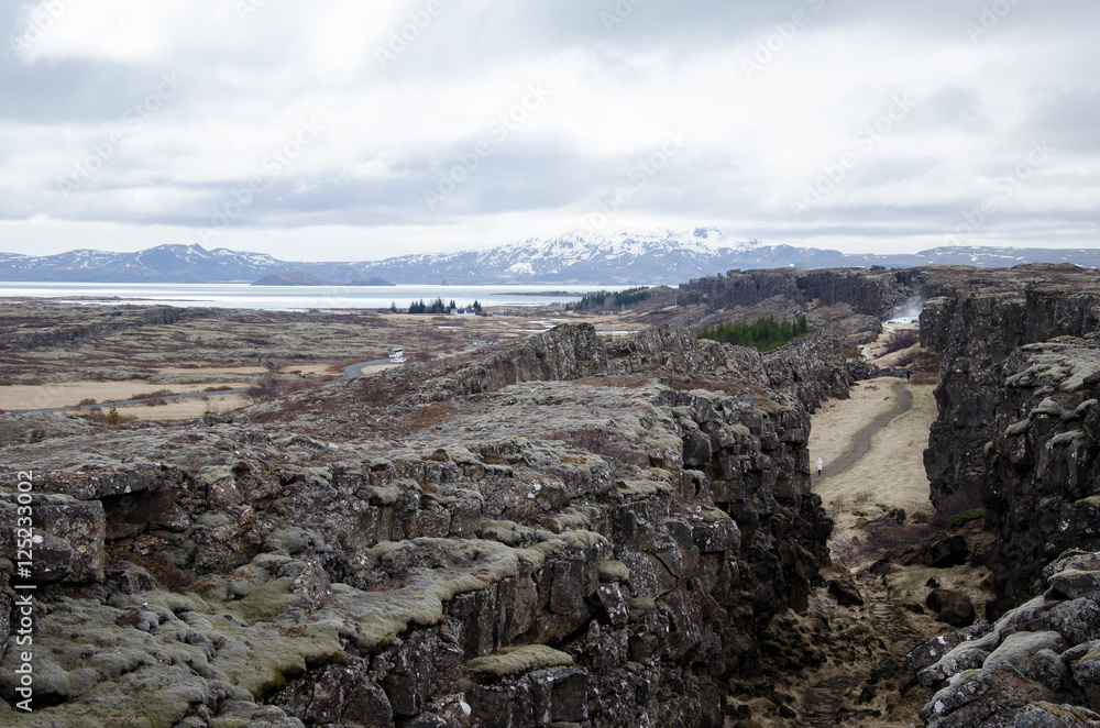 Almannagjaschlucht Mittelatlantischer Rücken eurasische ...