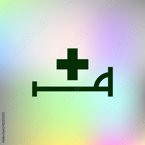 Vector icon with bed and cross