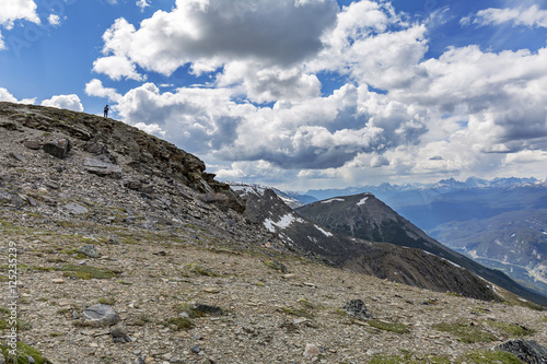 Man Standing on a Mountain Peak - Jasper NP, Canada