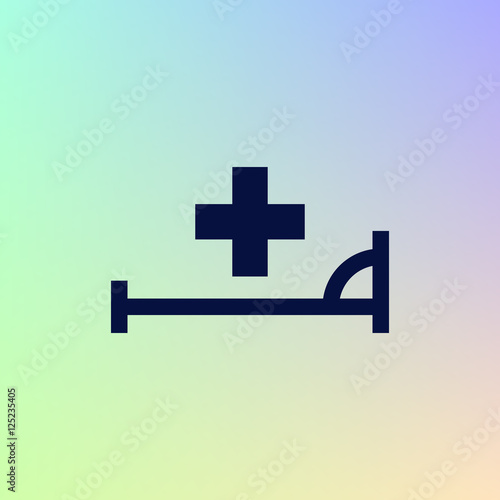 Vector icon with bed and cross